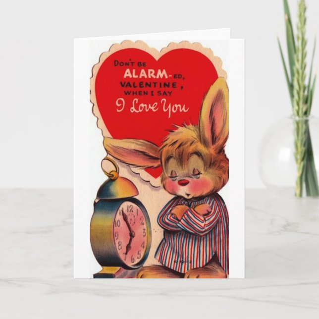 Vintage Karte Häschenvalentines Tages (Vorderseite)