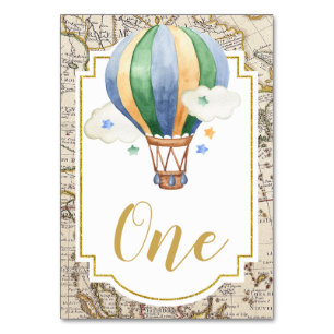 Vintage Karte Heißluftballon Babydusche