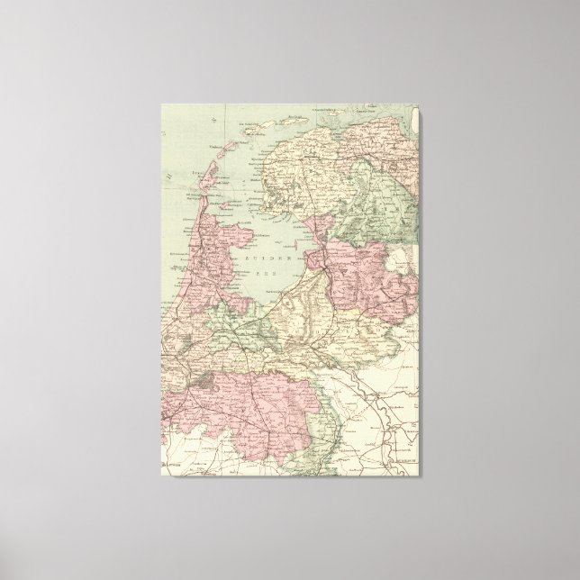 Vintage Karte Hollands (1873) Leinwanddruck (Vorderseite)
