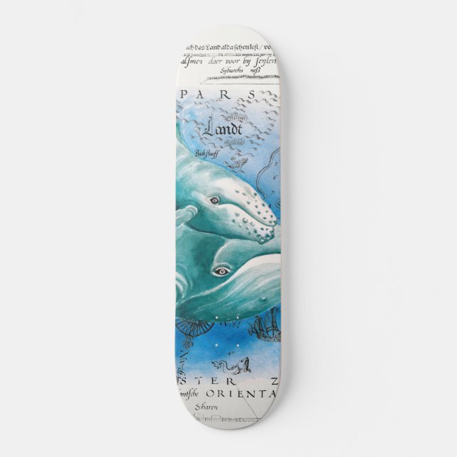 Vintage Karte Humpback Skateboard (Vorderseite)