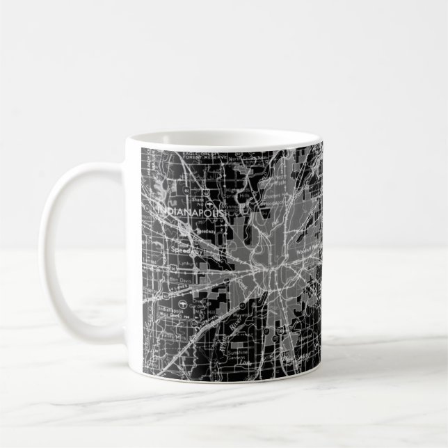 Vintage Karte Indianapolis Kaffeetasse (Links)