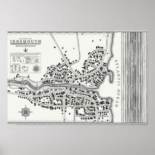 Vintage Karte Innsmouth Poster