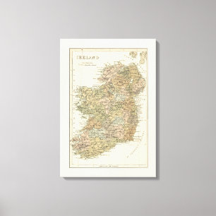 Vintage Karte Irlands 1862 Leinwand