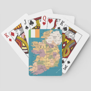 Vintage Karte Irlands Spielkarten