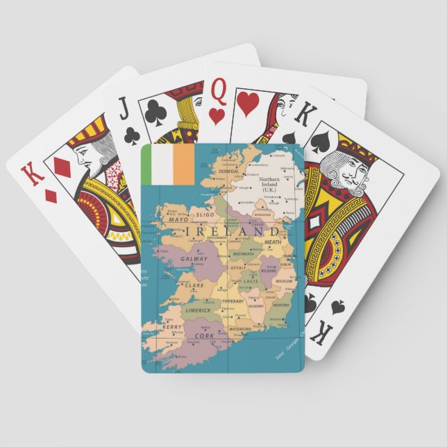 Vintage Karte Irlands Spielkarten (Rückseite)