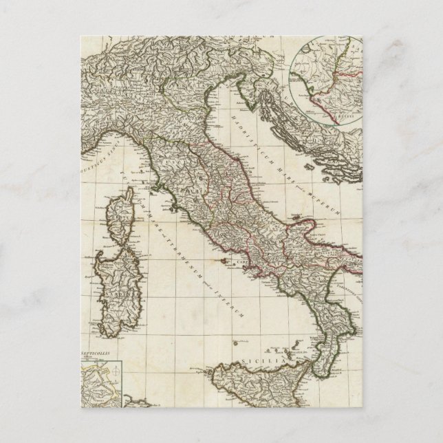 Vintage Karte Italiens (1764) (Vorderseite)