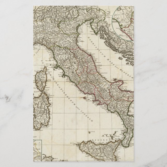 Vintage Karte Italiens (1764) (Vorderseite)