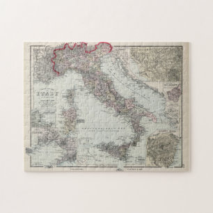 Vintage Karte Italiens (1878)
