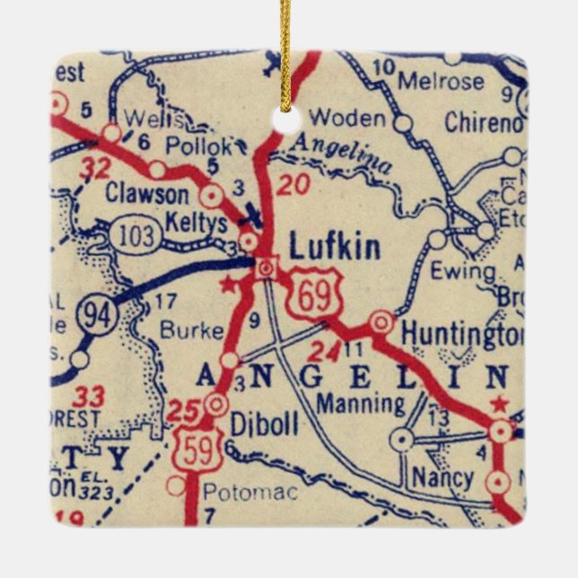 Vintage Karte Keramikornament (Rückseite)