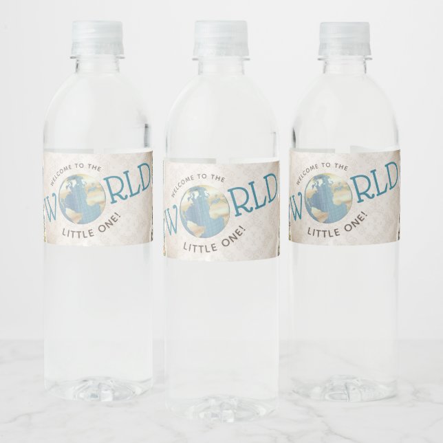 Vintage Karte Kinderdusche Wasserflaschen Labels (Flaschen)