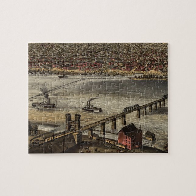 Vintage Karte Louisville (1876) (Horizontal)