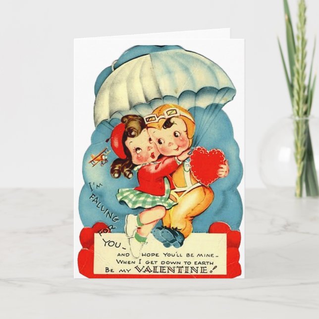 Vintage Karte Luftwaffevalentines Tages (Vorderseite)