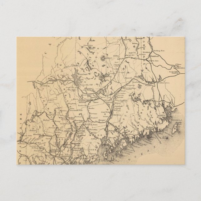 Vintage Karte Maine (1894) (Vorderseite)