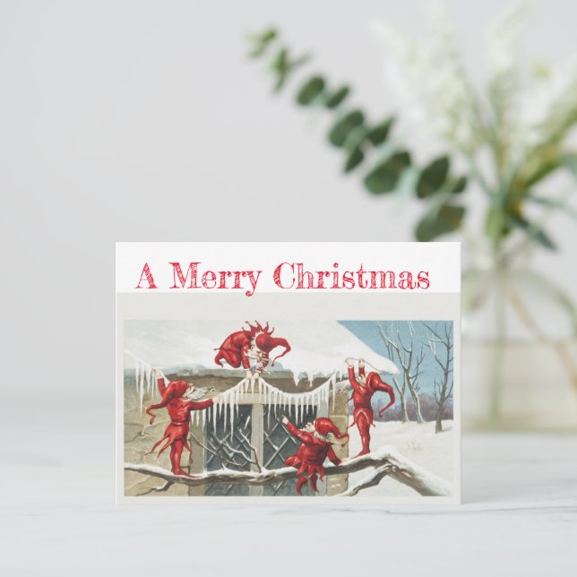 Vintage Karte mit Gnomen (Stehend Vorderseite)