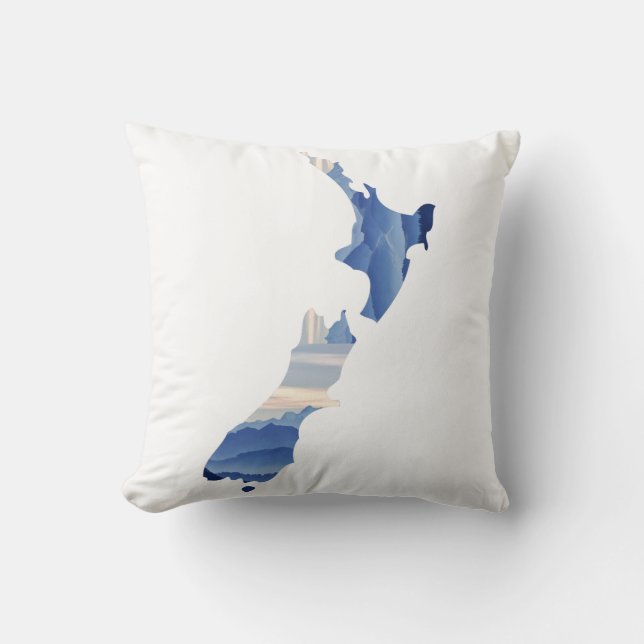 Vintage Karte Neuseelands | Erklärung Pillow Kissen (Vorderseite)