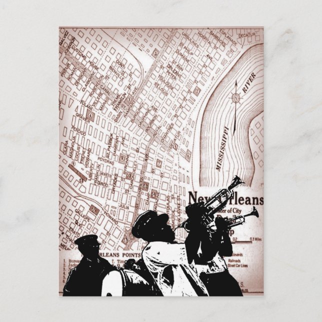 Vintage Karte New Orleans (Vorderseite)