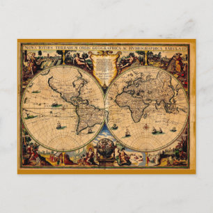 Vintage Karte Nova totius terrarum 1625