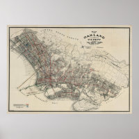 Vintage Karte Oakland CA (1912)