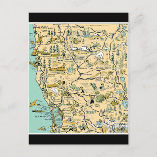 Vintage Karte Oberkaliforniens