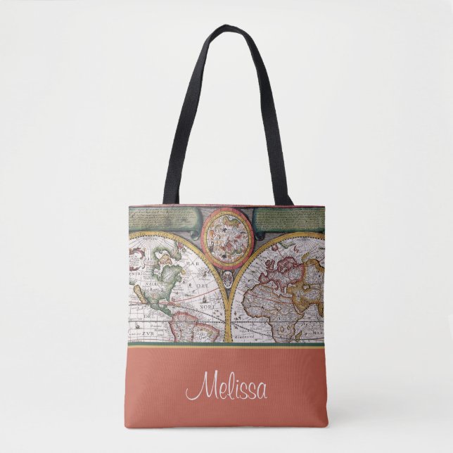 Vintage Karte | personalisiert Tasche (Vorderseite)