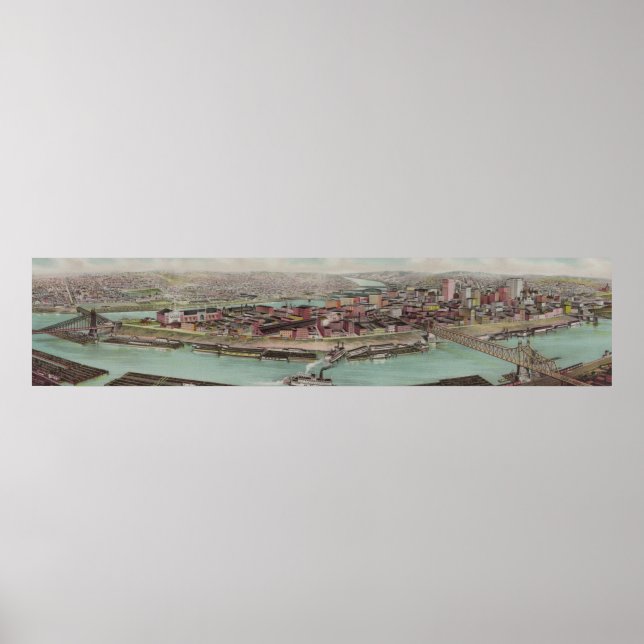 Vintage Karte Pittsburgh PA (1904) Poster (Vorne)