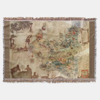 Vintage KARTE POLENS Decke