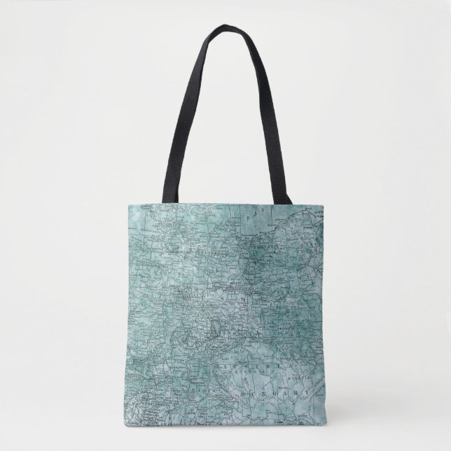 Vintage Karte Preußen Osteuropa Reisegeschenk Tasche (Vorderseite)