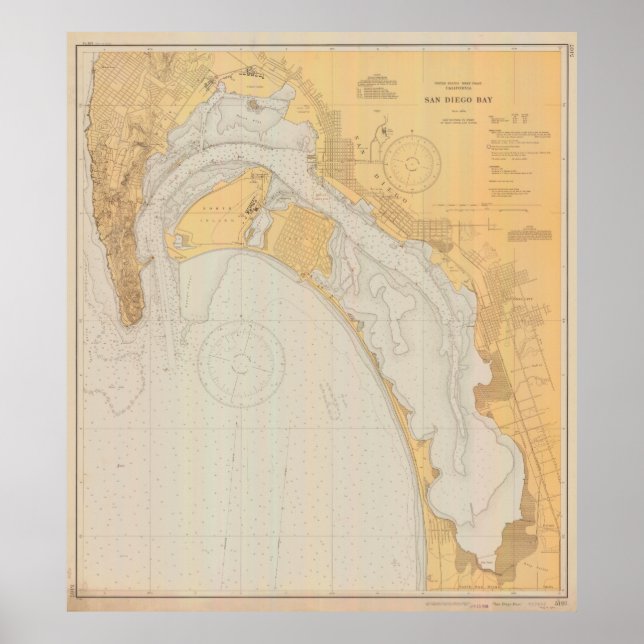 Vintage Karte San Diego CA (1935) Poster (Vorne)