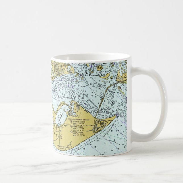 Vintage Karte Sanibel Insel-Floridas Kaffeetasse (Rechts)