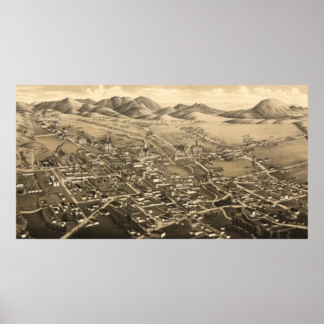 Vintage Karte Santa Fe (1882) Poster (Vorne)