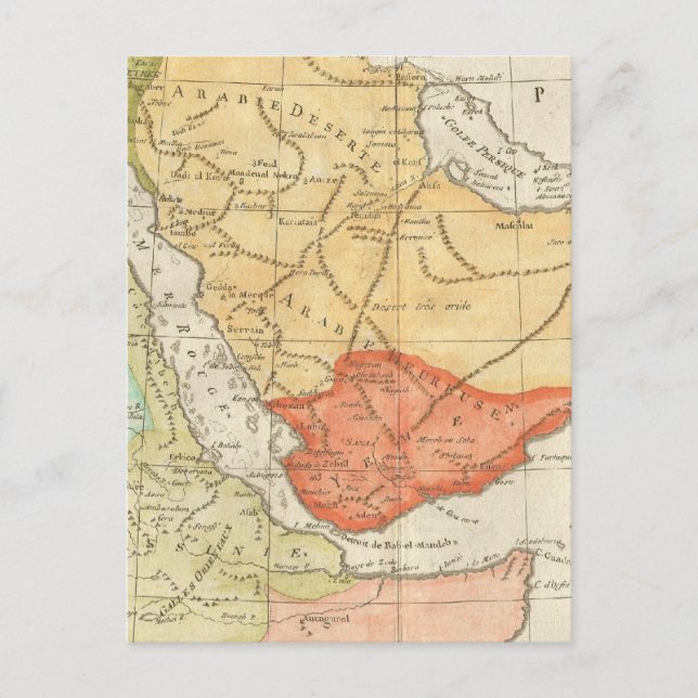 Vintage Karte Saudi-Arabiens (1780) (Vorderseite)