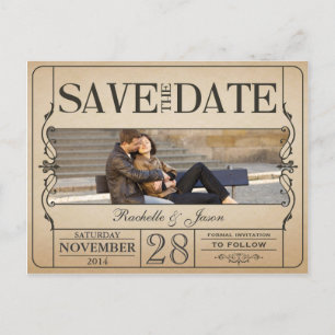 Vintage Karte Save the Date