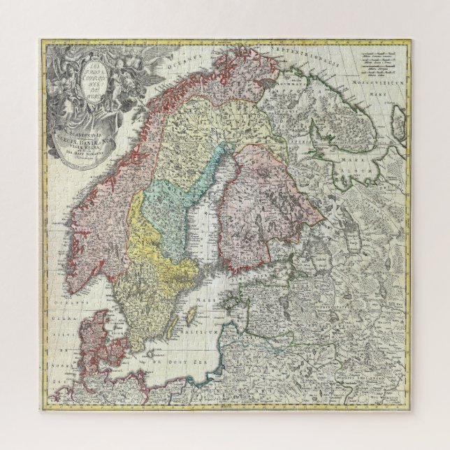 Vintage Karte Skandinaviens (Vertikal)