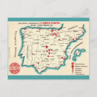 Vintage Karte Spaniens