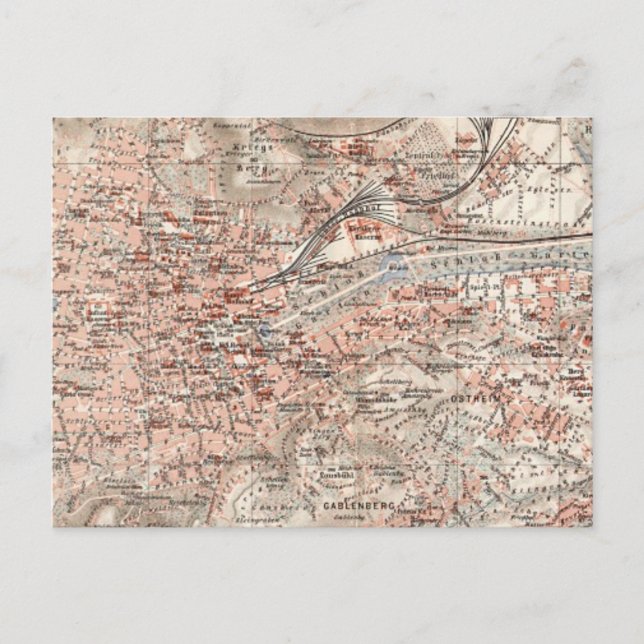 Vintage Karte Stuttgarts Deutschland (1909) (Vorderseite)