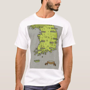 Vintage Karte Südkoreas T-Shirt
