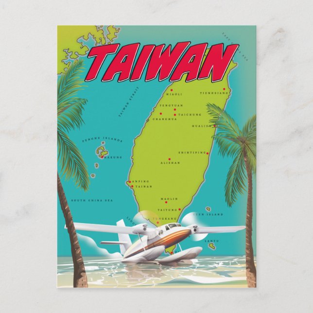 Vintage Karte Taiwan (Vorderseite)