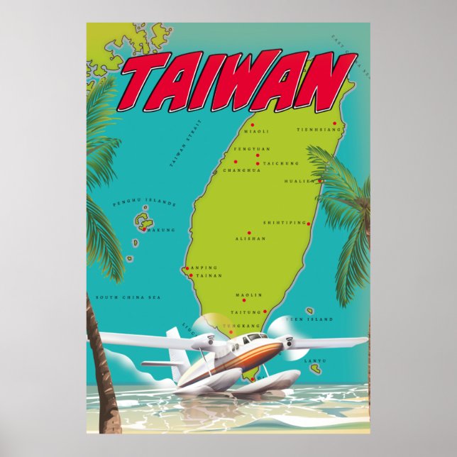 Vintage Karte Taiwan Poster (Vorne)