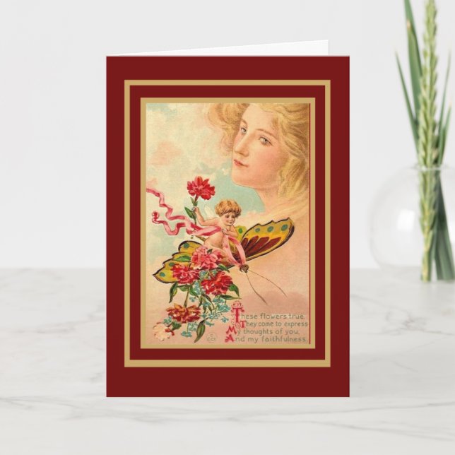 Vintage Karte Valentine Cupid (Vorderseite)
