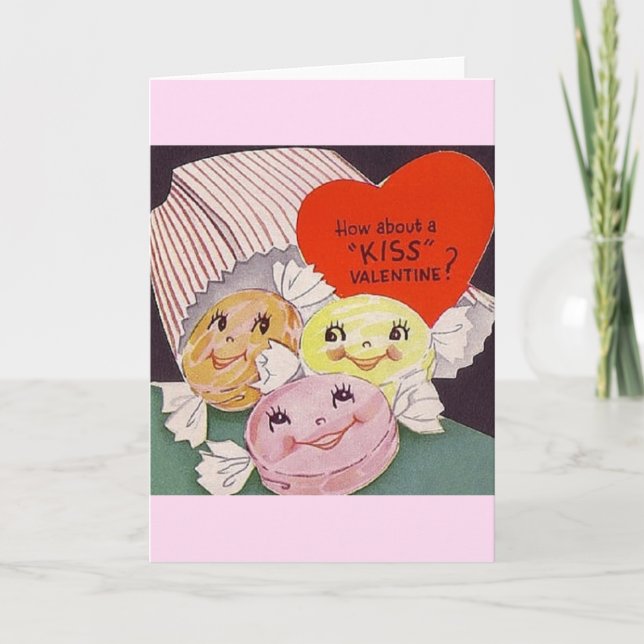 Vintage Karte Valentine-Süßigkeitvalentines Tages (Vorderseite)