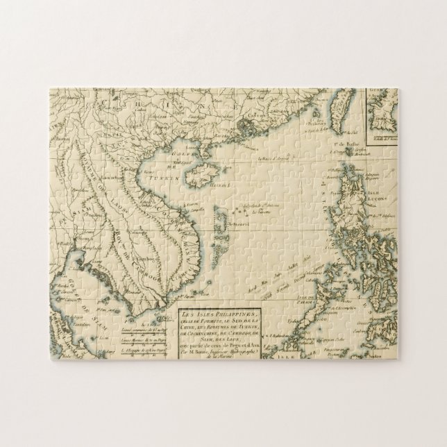 Vintage Karte vom Indischen Ozean Indiens | (Horizontal)