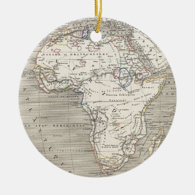 Vintage Karte von Afrika-Verzierung Keramikornament (Vorne)