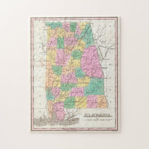 Vintage Karte von Alabama (1827)