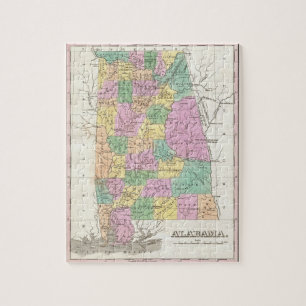 Vintage Karte von Alabama (1827)