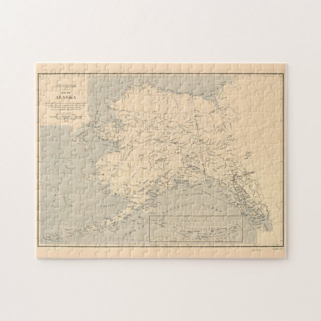 Vintage Karte von Alaska (1909) (Horizontal)