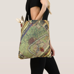 Vintage Karte von Antwerpen, Belgien Tasche