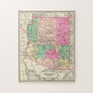 Vintage Karte von Arizona (1881)