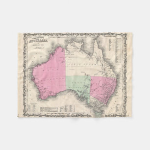 Vintage Karte von Australien (1862) Fleecedecke