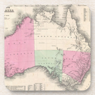Vintage Karte von Australien (1862) Getränkeuntersetzer