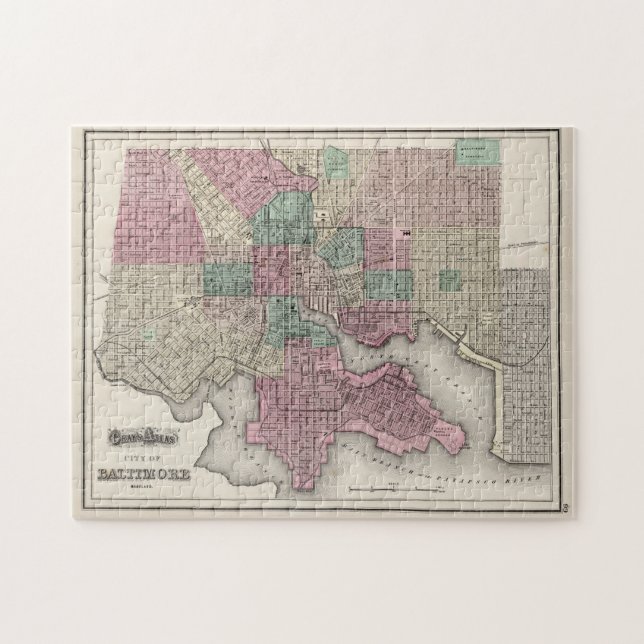 Vintage Karte von Baltimore MD (1873) (Horizontal)